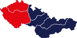 Mapa - západní regioni České republiky