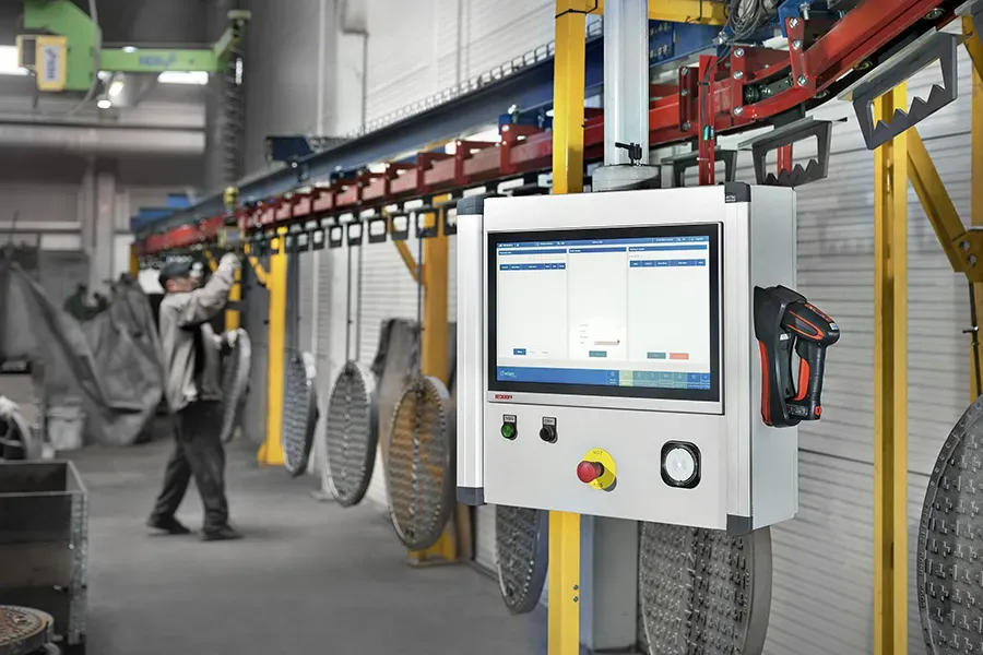 Coating line control system station