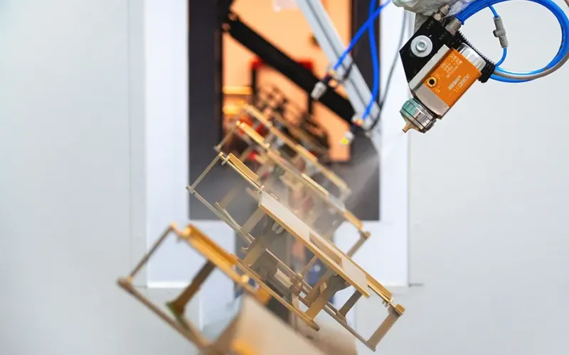 Automatic robotic wet coating of plastic flushers
