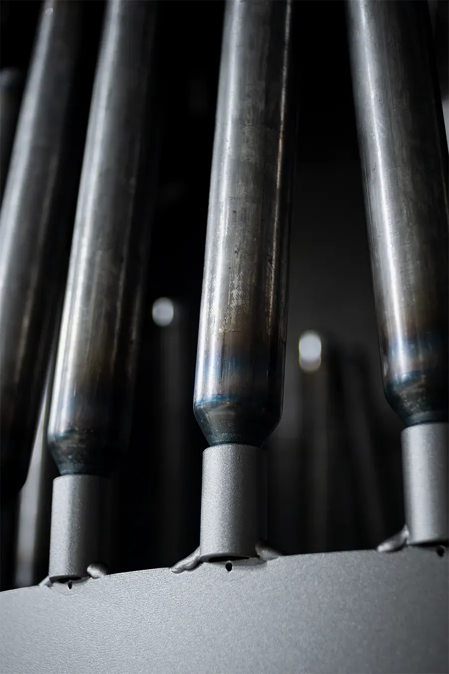 Ocelové patrony před tryskáním detail