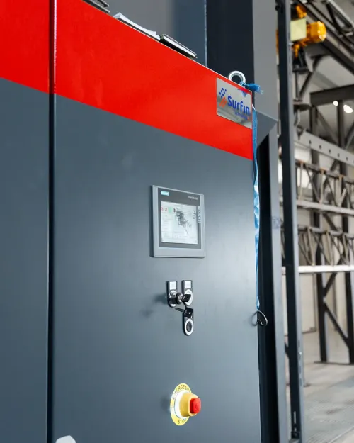 Control panel of blasting machine
