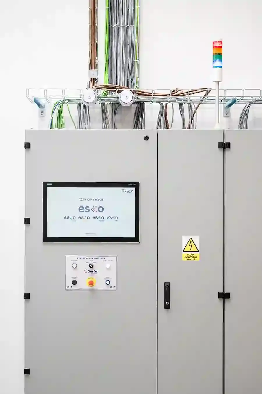 Esco control software control panel close-up