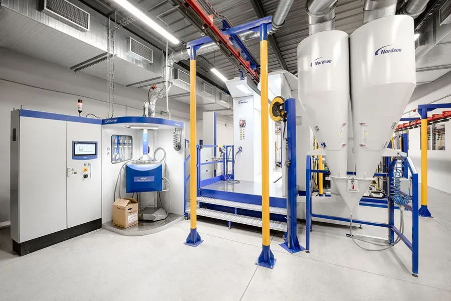 Exterior view of the Nordson Spectrum paint system