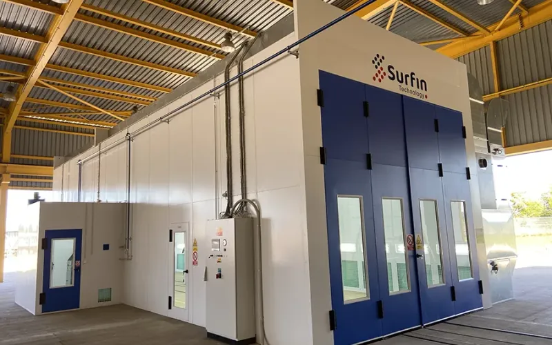 Outdoor coating booth