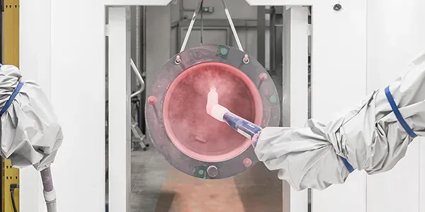 Robotic arm powder coating metal part