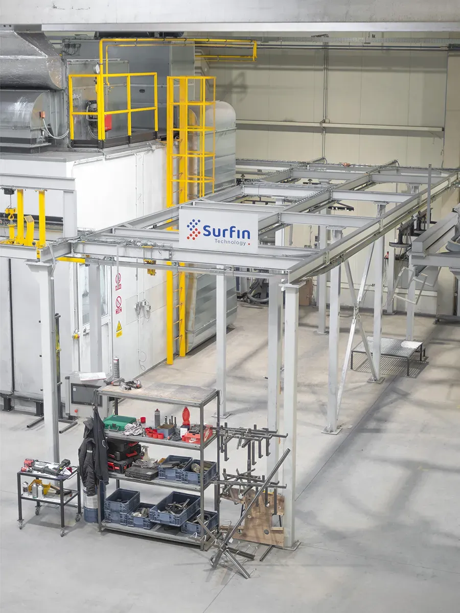 Storage area for hanged metal parts