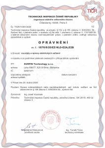 Certificate issued by TICR to SURFIN Technology