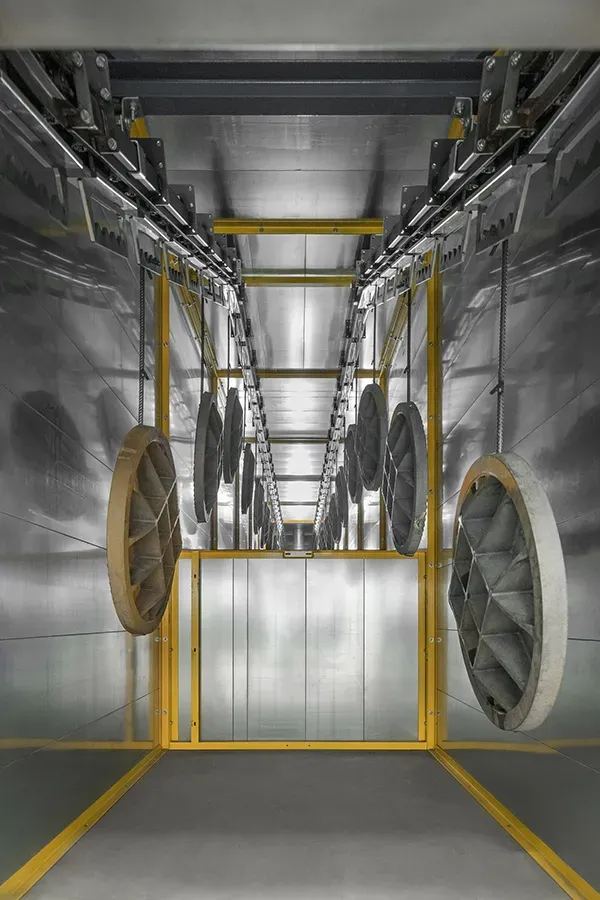 Manholes inside coating line