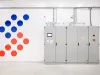 Main panel of the ESCO control system with logo