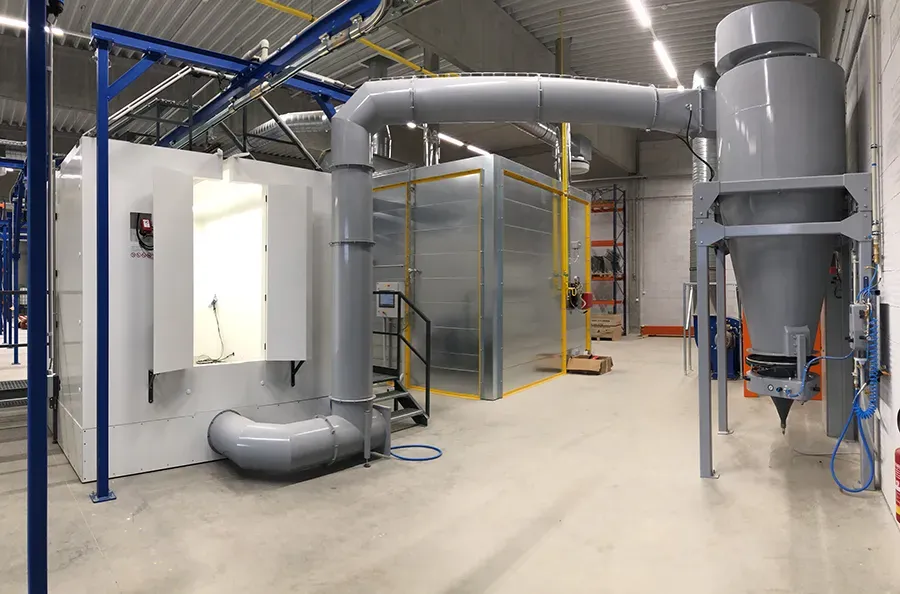 Manual coating booth back view