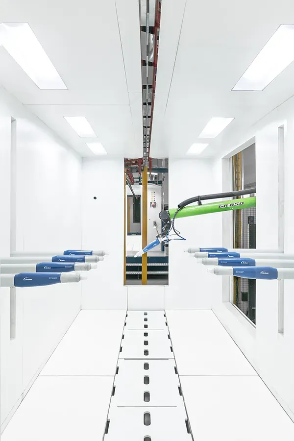 Interior view of a coating line