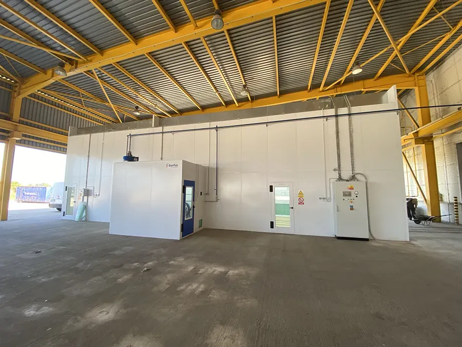 Coating booth wide view