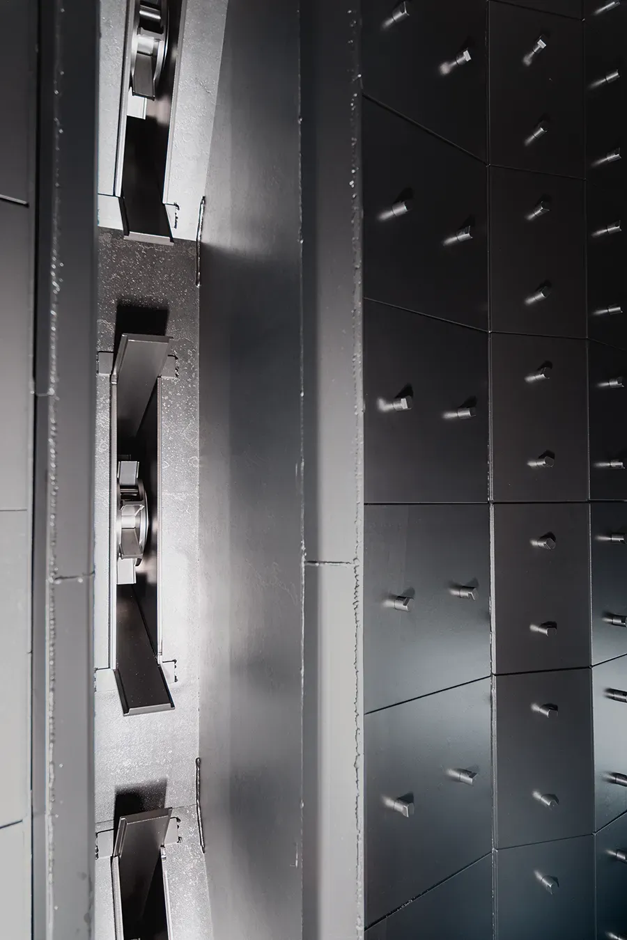 Interior view of blasting wheels