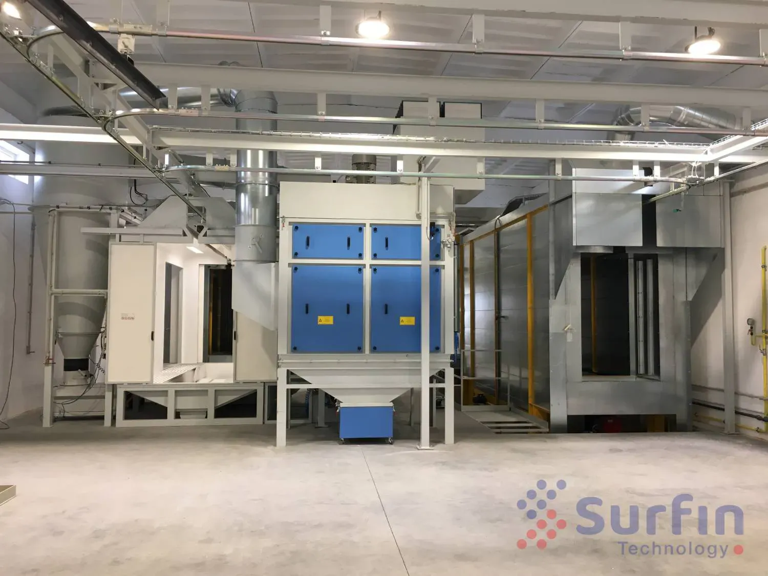 Semi-automated powder coating line