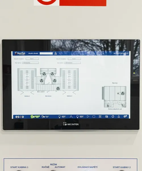 Robotické práškové lakování - detail