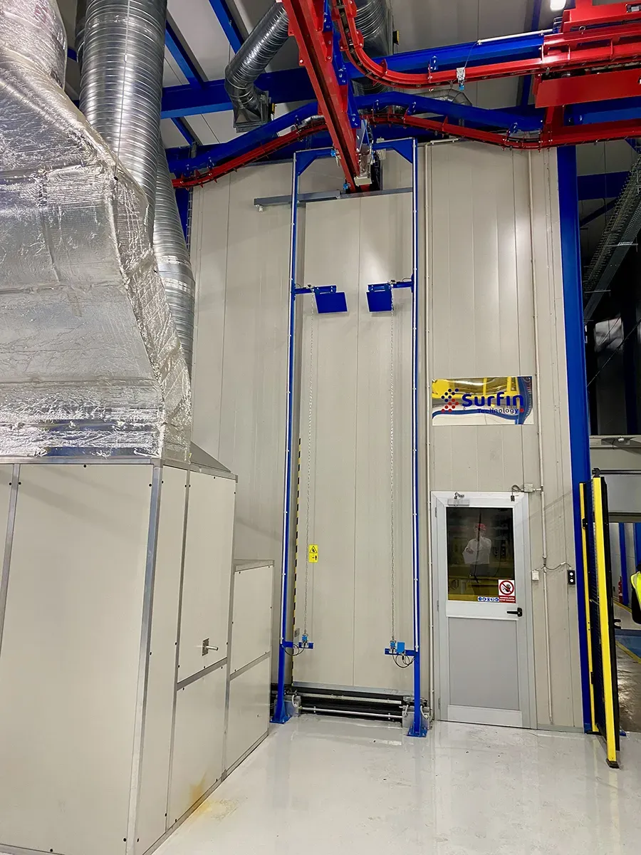 Cleaning booth entrance