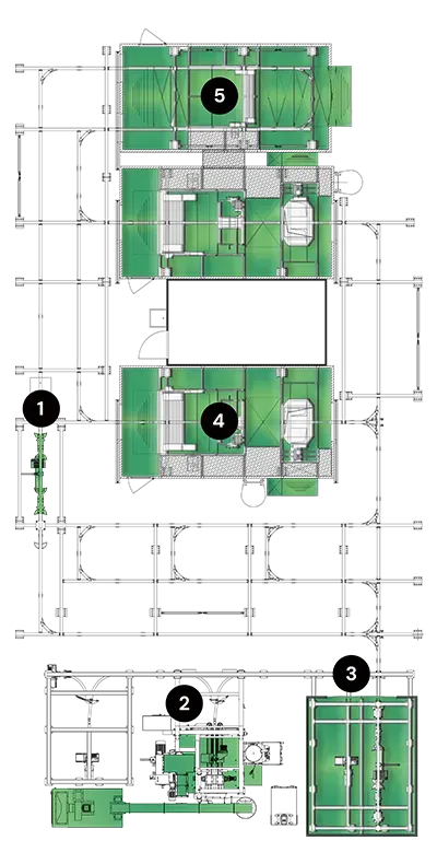 Layout of Hoxter’s Wet Coating Line with Marked Coating Steps