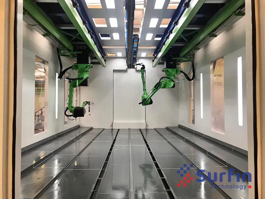 Robotic coating booth