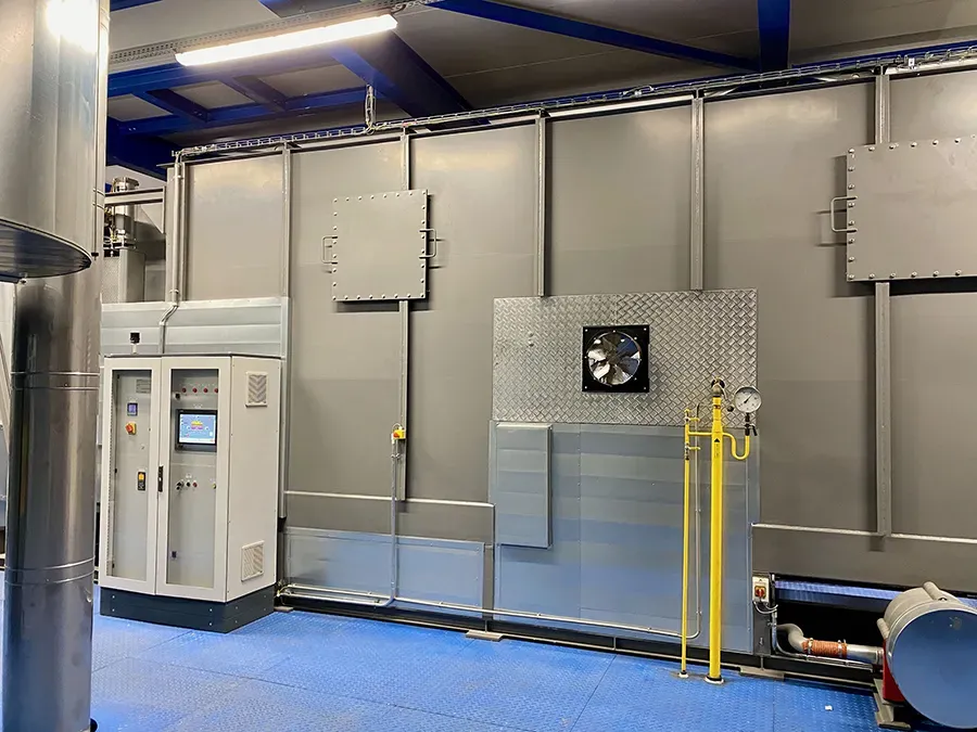 Coating line side view
