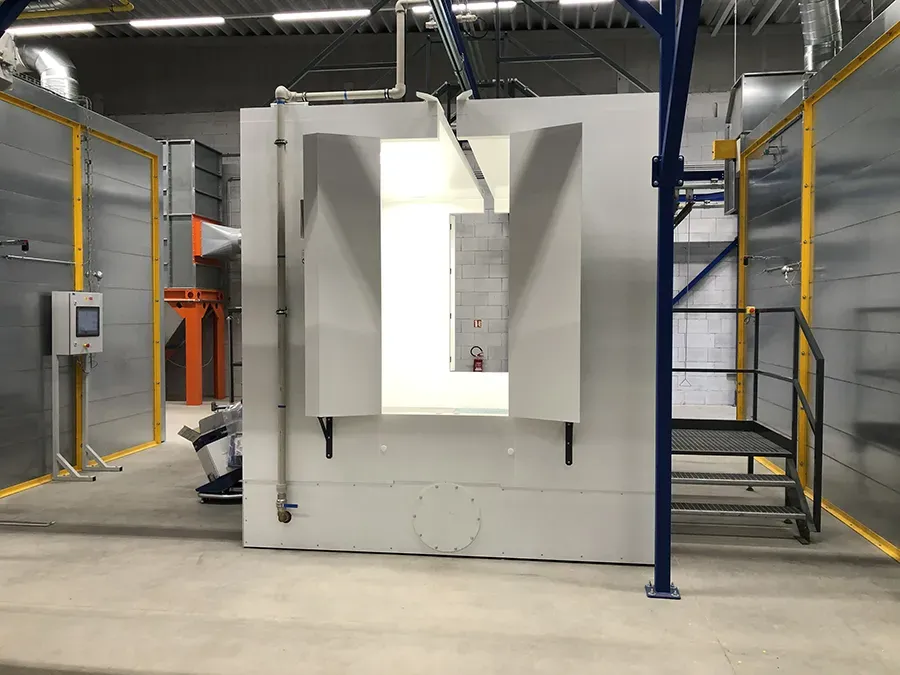 Manual powder coating booth