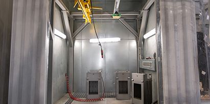 Tryskací proces čistící kabina na krby Hoxter