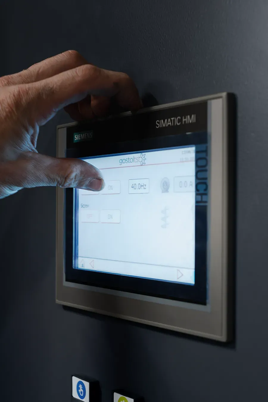 Dotykové ovládání tryskacího zařízení