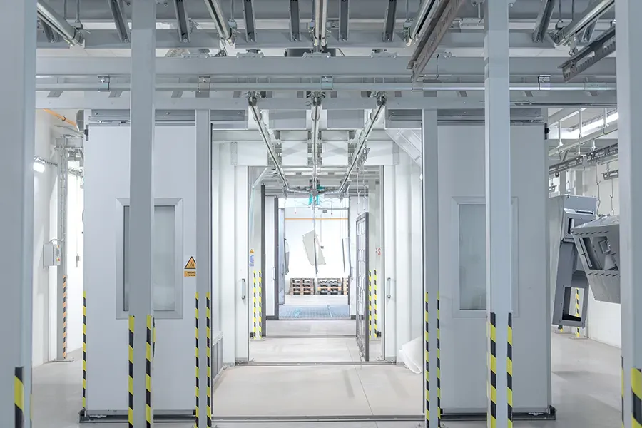 View through the coating line